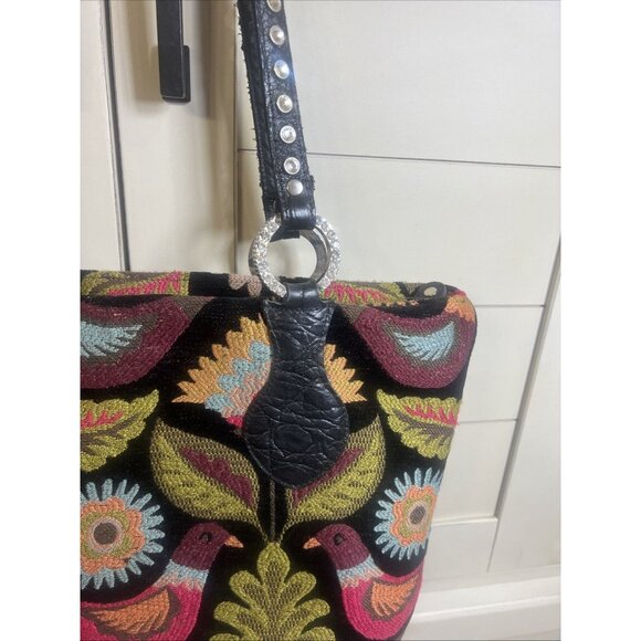 Raviani Garland Tx Tote Bag Tapestry Western Boho Bling Jacquard Floral Purse - Picture 6 of 16